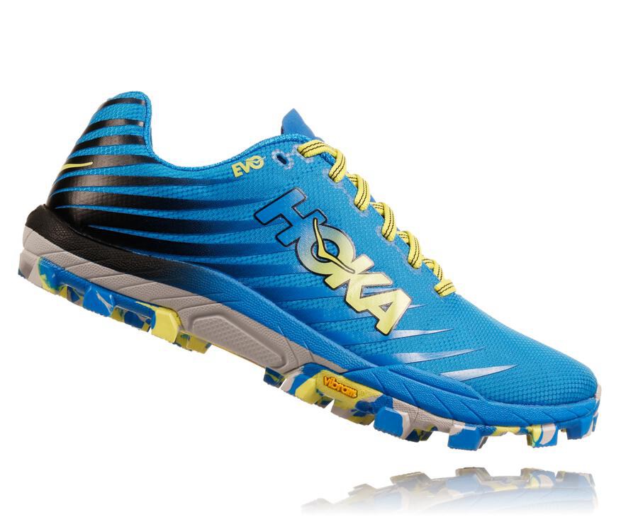 Hoka One One Mens Trail Shoes - EVO Jawz - Blue - MVQC09872